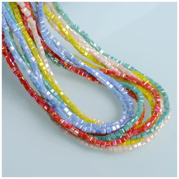 

AB Color Cube Beads 2mm Faceted Square Shape Glass Beads For Handmade