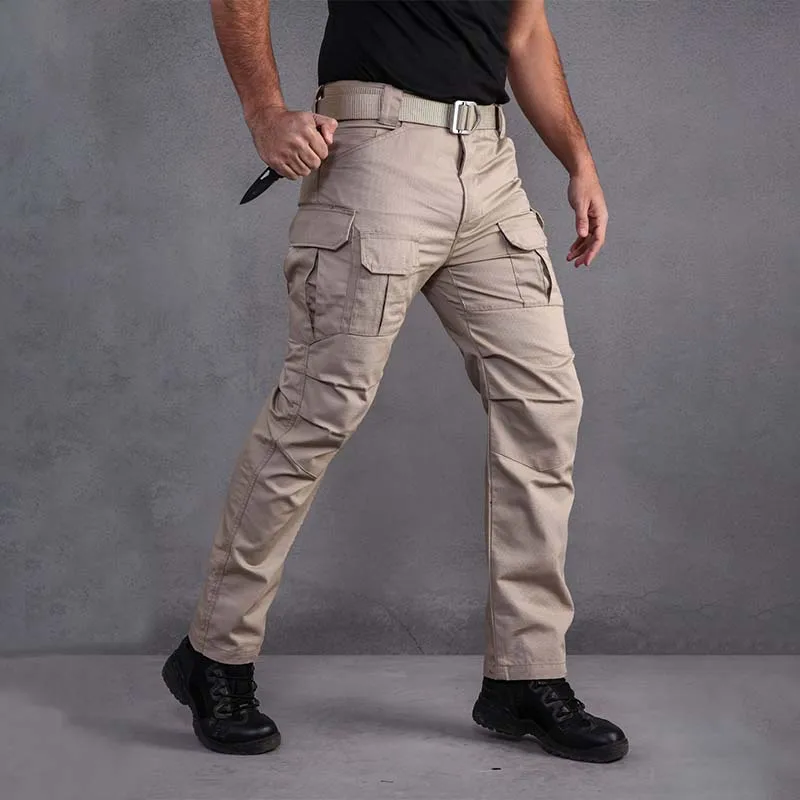 Tactical Cargo Pant Hommes Solide Combat Armée Pantalon Militaire Homme  Décontracté Automne Ix2 Coton Nombreuses Poches Pantalon