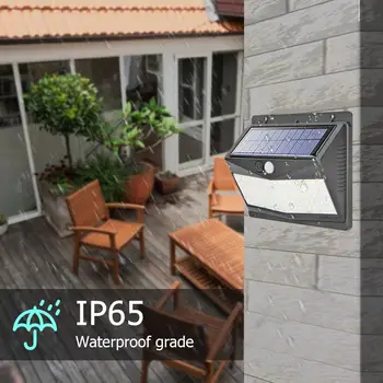 

100LED Human Motion Induction Wall Lights Solar Energy Powered Light Waterproof Security Garden Street Hanging Lamps