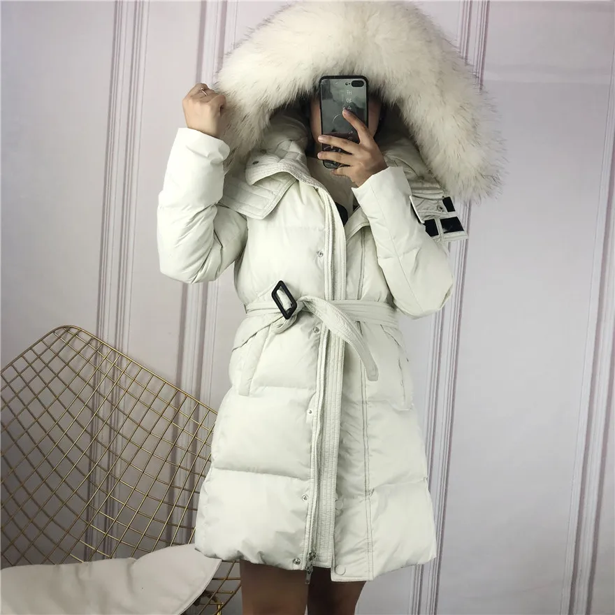 Tcyeek, зимнее пальто для женщин, 90% утиный пух, куртка для женщин, корейский, теплый, настоящий мех енота, с капюшоном, пуховик, парка, Doudoune Femme Hiver LW2010