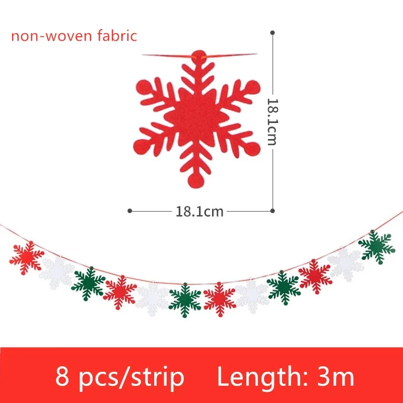 Год Рождественские украшения для дома DIY флаг Нетканая ткань бумажная карта баннер с блестками новогодний декор navidad Висячие флаги - Цвет: non woven fabric 9