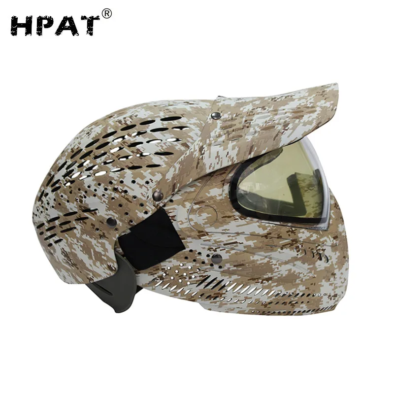 HPAT анти туман полное покрытие головы Пейнтбол Маска с красителем I4 тепловой линзы