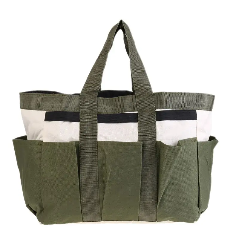 Green with Beige Многофункциональная сумка-Органайзер из ткани Оксфорд для садовых растений - Цвет: Green with Beige
