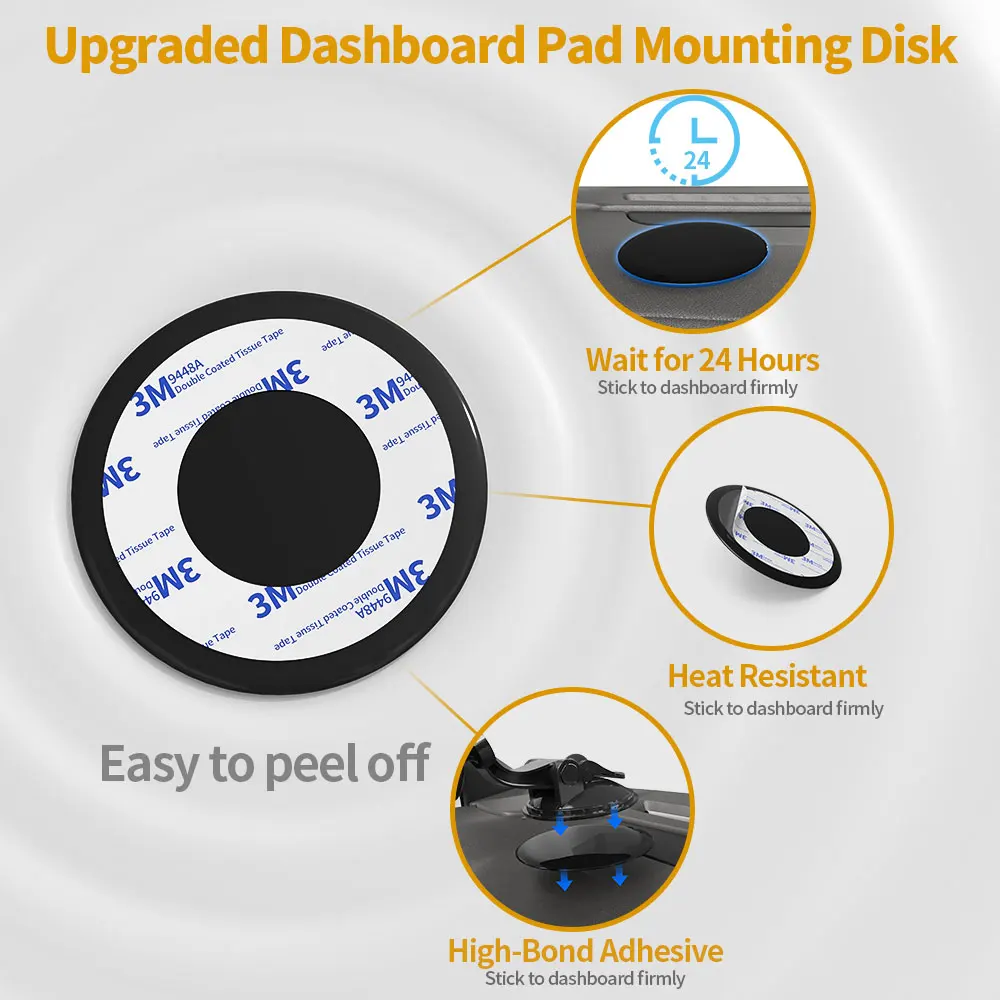 phone holder for car cup holder Dashboard Pad Mounting Disk Reusable Super Sticky Gel Pad Compatible with All Phone Car Mount & GPS Navigation Suction Cups mobile phone holder