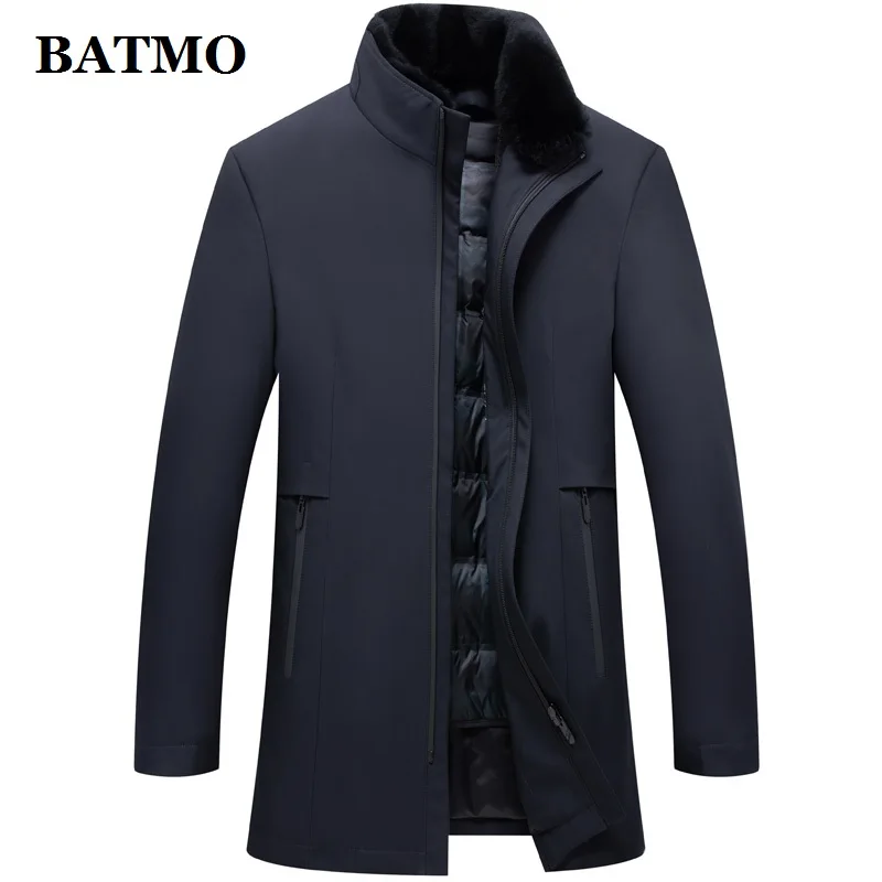 BATMO 2021 new arrival winter rabbit fur collar 90% white duck down jackets men plus-size M-4XL 8907 | Мужская одежда