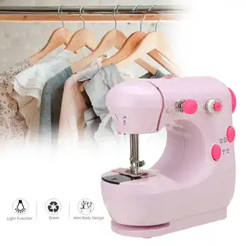

110V US Plug Multifunctional Electric Mini Sewing Machine With Light And English Manual For Household DIY Apparel Fabric Sewing