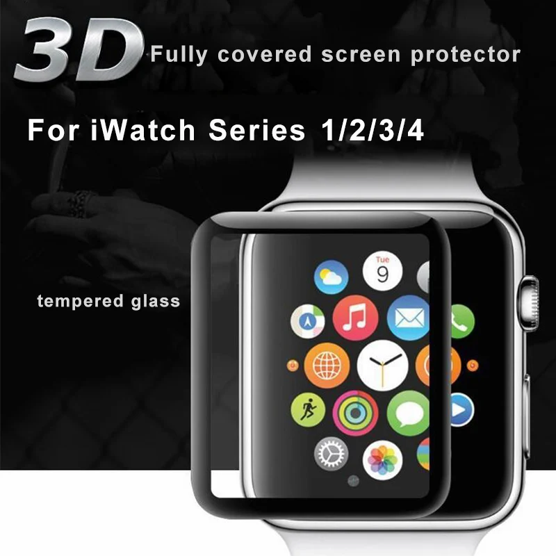 

3D Tempered Glass For iWatch 38mm 42mm 40mm 44mm Full Cover Curved Edge Soft TPU Screen Protector For Apple Watch Series 4 3 2 1