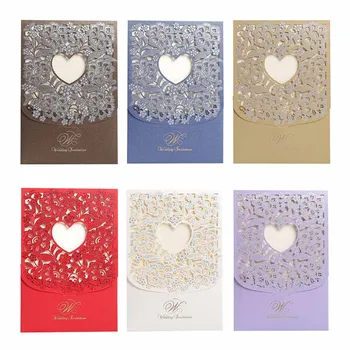 

10pcs Laser Cut Wedding Invitations Cards Envelope Vintage Wedding Bridal Gift Greeting Card Kits Event Party Supplies Decor