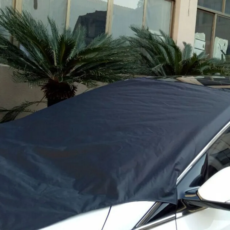 Hot Car Front Windshield Anti Dust Frost Snow Ice Sunshade Cover Protector Magnetic Universal Car Windscreen Cover Black