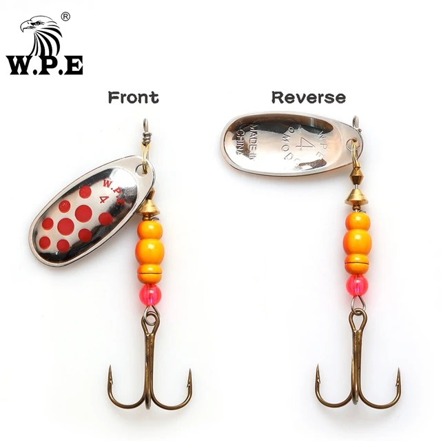 W.P.E Brand New Spinner Lure 2 pcs 3#/4#/5# Spoon lure Fishing Tackle