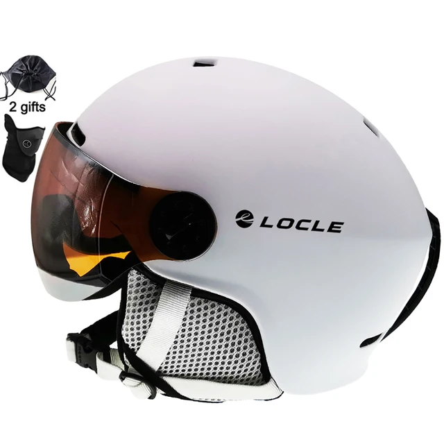 US $17.42 LOCLE Goggles Ski Helmet With Visor PCEPS CE Certification Skiing Helmet Women Men Child Ski Snowb