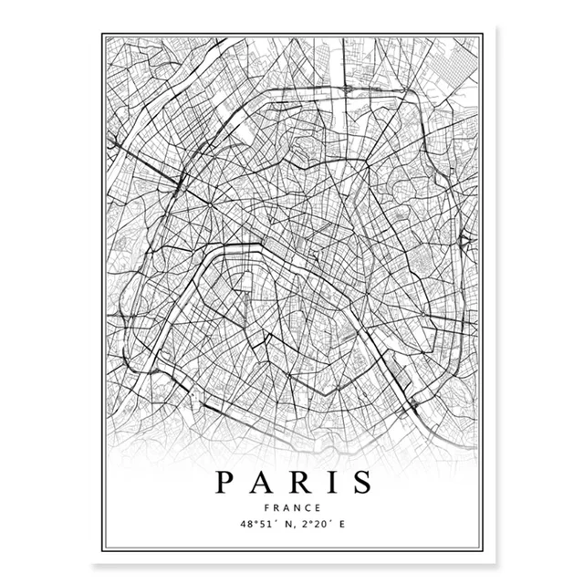 France City Map Paris Lyon Marseille Montpellier Nice Strasbourg Toulouse Posters Canvas Paintings Prints Home Interior Decor PICTURE G