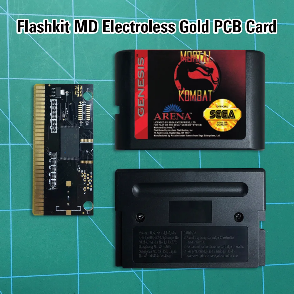 Mortal Kombat - Flashkit MD никелевое золото схема на основе печатной платы 16 бит MD-игры