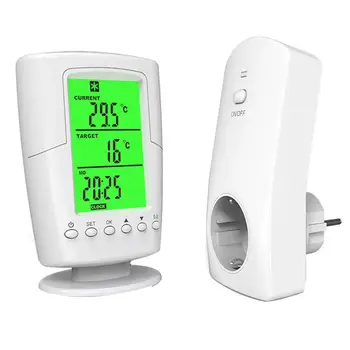 

TS-2000 EU UK US Programmable Wireless Thermostat Socket Home Intelligent Temperature Control Socket With LCD Green Backlight