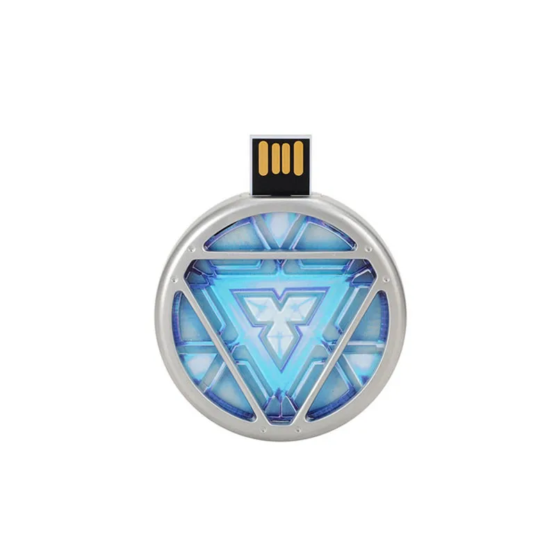 JASTER USB 2,0 Ironman USB флеш-накопитель 4 ГБ 8 ГБ 16 ГБ 32 ГБ 64 ГБ USB 2,0 флеш-накопитель Флешка металлическая ручка привод синий светодиодный светильник - Цвет: E