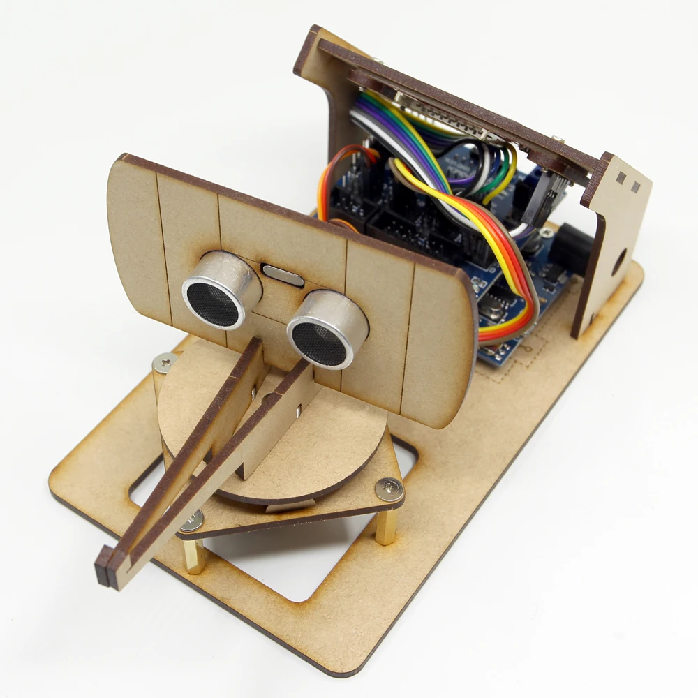 For Arduino Mini Radar Robot With Ultrasonic Tft Screen Maker Project Source DIY STEM Progarm Toy Kit