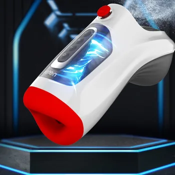 2021 New Upgrade Real Oral Blowjob Male Masturbator Deep Throat Air Control Vacuum Sucking Vibrating Sex Machine Sex Toy For Men 2