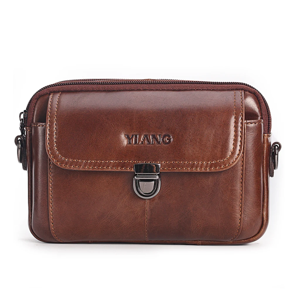 Мужская кожаная маленькая сумка-мессенджер через плечо, сумка для мобильного телефона с карманом на руку, дизайнерская поясная сумка