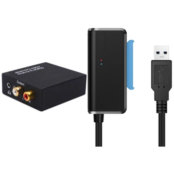 

DAC Digital SPDIF Toslink to Analog Stereo o L/R Converter Adapter with Hard Drive Adapter Converter Cable