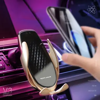 

KISSCASE Car Wireless Charger For IPhone X XR XS 8 Plus Galaxy S10 S9 Smart Automatic Clamping Fast Charge Air Vent Phone Holder