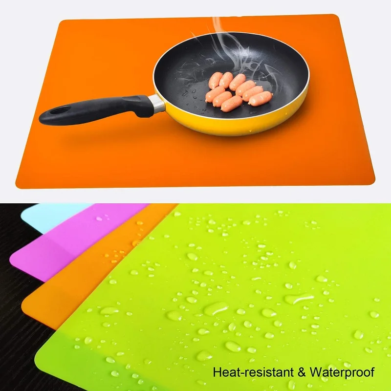 60x40CM Non-Stick Silicone Mat Heat Resistant Placemat Baking Liner Table  Protector Pastry Dining Table Mat Kitchen Accessories - AliExpress