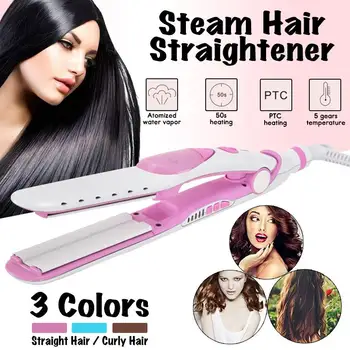 

5 Gear Steam Hair straightener Ceramic Straightening Iron Curling Iron Hair Curler flat Iron Styling Tools