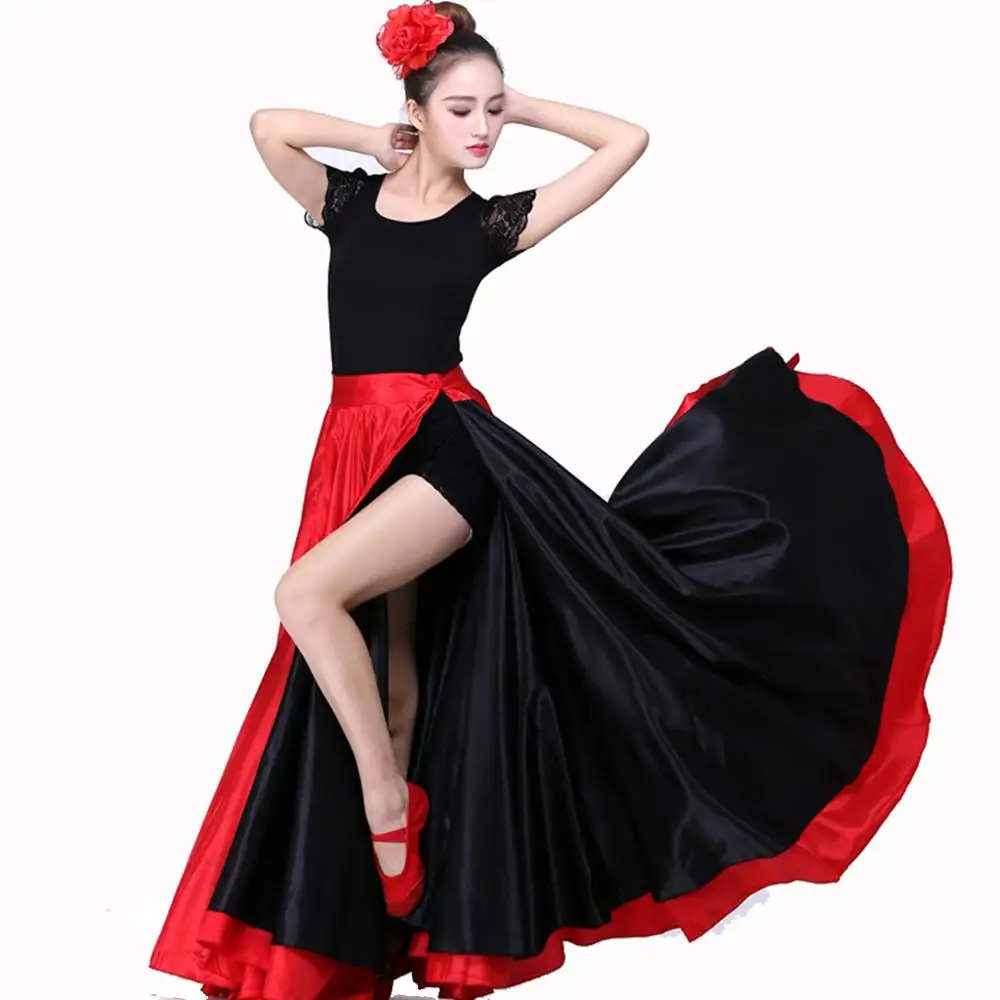 Женская юбка качели топ и Bigdance Прямая поставка|flamenco dance costumes|flamenco dancespanish skirts |