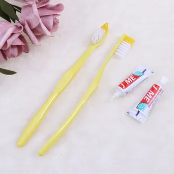 

10pcs Travel Toothbrush and Toothpaste Set Hotel Disposable Toothbrush Kit (Mixed Colors)