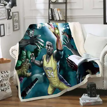 

Black Mamba Kobe Blanket for Kids Men 3d HD Blankets Double Thick Warm Super Soft Flannel Blankets for Sofa Bedding Carpet Drop