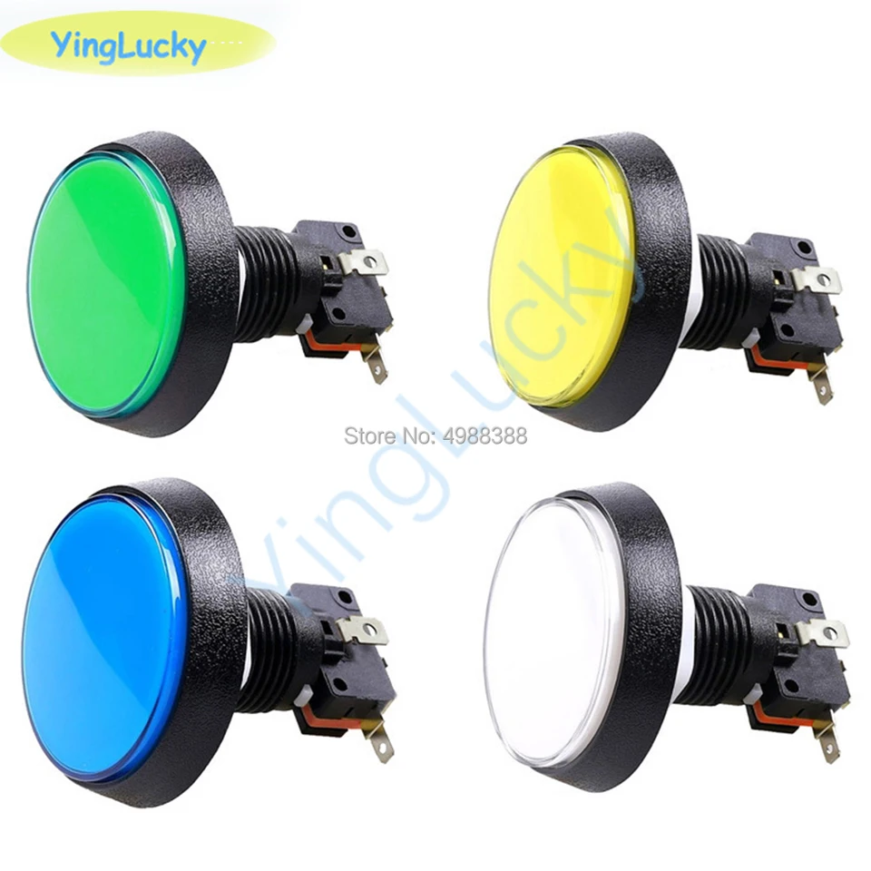 Pulsante Arcade Rosso 60 Mm Con Luce 12V - Interruttore A Pulsante NO/NC Per Giochi, Macchinari O Progetti Fai-da-te