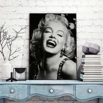 

RELIABLI ART Sexy Woman Famous Movie Star Posters Black And White Canvas Painting Wall Art Pictures For Living Room Home Decor