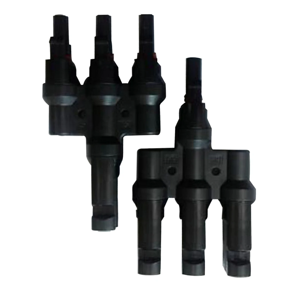 2 X Solar Panel  3 To 1 T-Branch M/F Connectors Cable Coupler Combiner