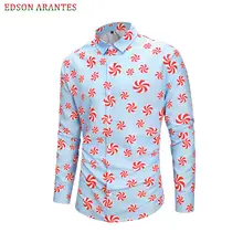 Новая Осенняя мужская приталенная одежда, рубашки, модные 3d яркие принты, футболки для пары, брендовая одежда, Свадебная вечеринка, выпускной, формальная рубашка, топы