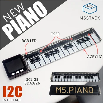 

M5Stack Official Piano Board made of Acrylic with RGB LED Light TS20 I2C for Arduino Blockly ESP32 Development Board STEM