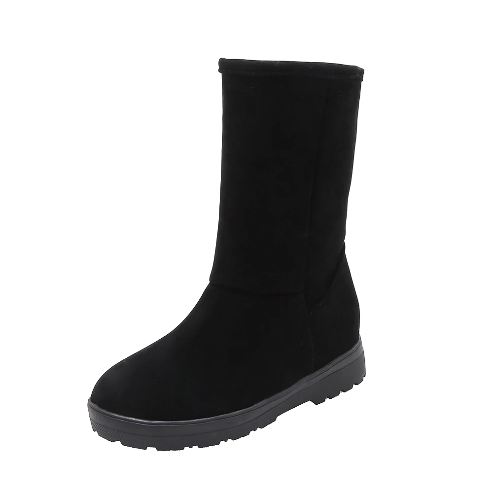Women winter snow boots warm short plush boots for women Round Toe winter shoes student footwear And calf suede women's boots