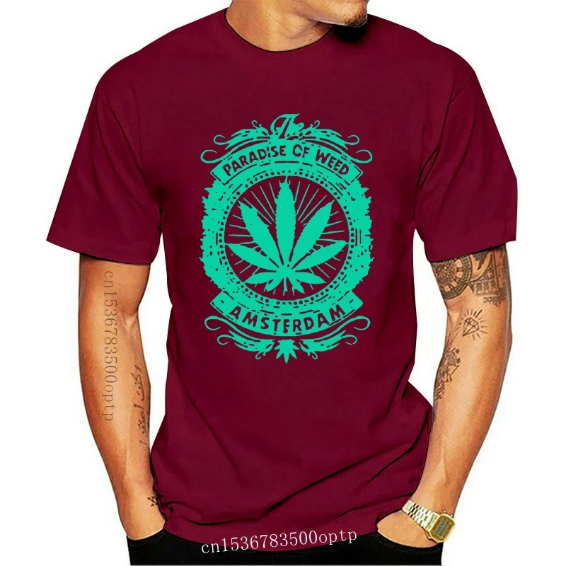 Новая мужская футболка the paradise of WEED amsterdam spliff plant |