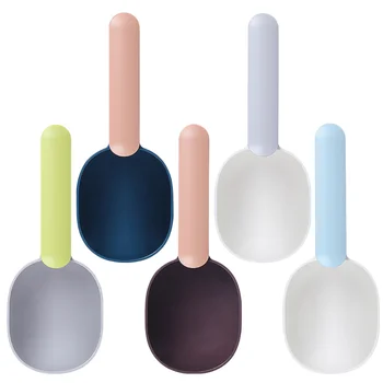 

5pcs Convenient Pet Dog Cat Food Shovel Scoop Useful Feeder Tool Small Pet Dog Cat Supplies (Gray Green, White Blue, White Gray,