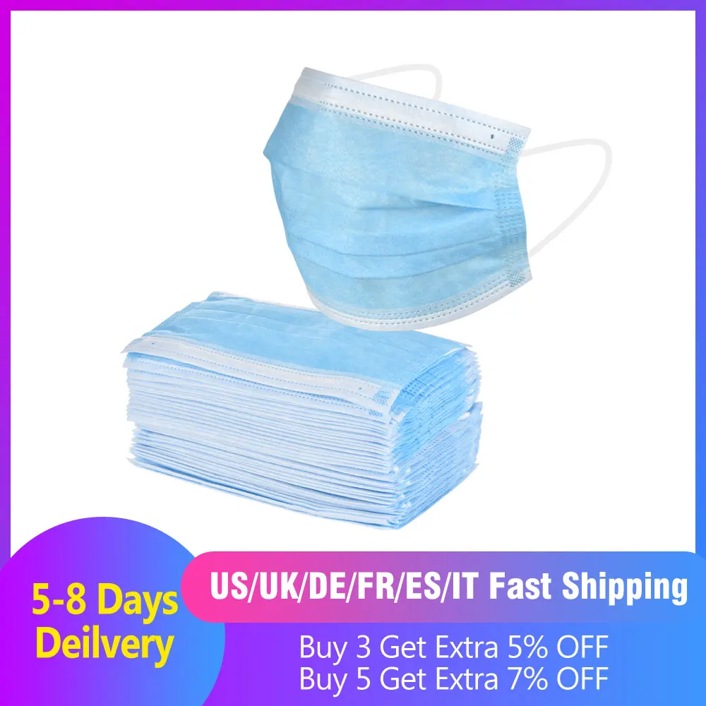

10pcs/50pcs Fast Delivery Hot Sale Surgical Mask Safety Sealed Pack Mecial Masks Anti Dust Bacteria Proof Mask Protective Mask