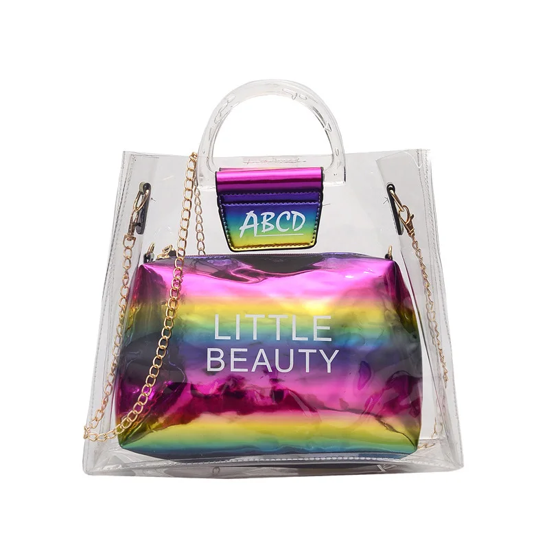 

Transparent PU Handbags Women Bags Leather Designer 2019 Women Crossbody Shoulder Messenger Bags Fashion Compound Bags