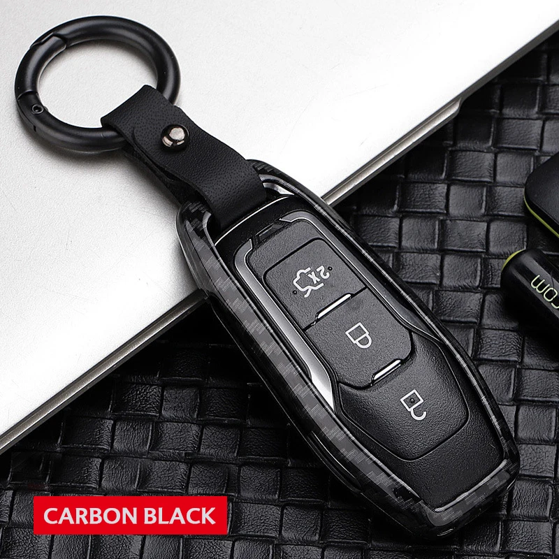 E Чехол для ключей из углеродного волокна для Ford Fusion Mondeo F-150 Explorer Edge Fob Shell - Название цвета: E