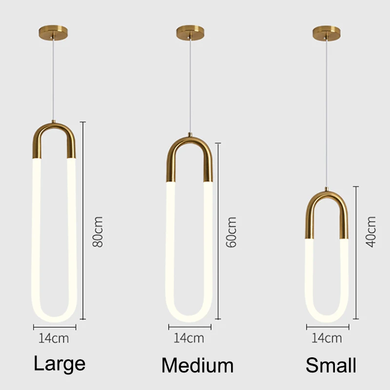 Nordic U shape Round LED Lamp Modern Gold Pendant Light for bedroom Eye protect Hanging Lamp Restaurant Living room Decoration modern pendant lighting