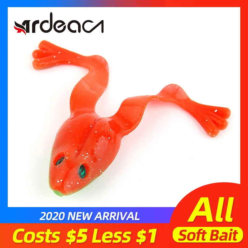 

ARDEA 10pcs jump Soft Frog fly Fishing Silicone Lure Trolling shad sinking Bait plastic Isca Artificial wobblers Bass Pike lure