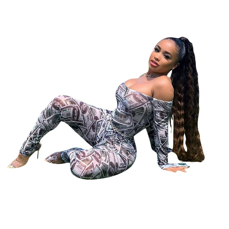 Echoine Slash-neck Jumpsuit Long Sleeve Bodysuit Off Shoulder Slinky Bodycon Rompers Womens Jumpsuit Overalls Echoine Slash-neck Jumpsuit Long Sleeve Bodysuit Off Shoulder Slinky Bodycon Rompers Womens Jumpsuit Overalls