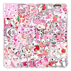 10/30/50PCS Fraises Vache Graffiti Autocollant Équilibre Scooter Planche À Roulettes Réfrigérateur Autocollant De Décoration Murale En Gros 