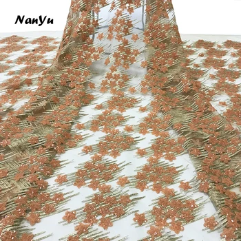 

NanYu Fashion Round Sequins Stars Shape Tulle Party Dance Dress Lace Fabric