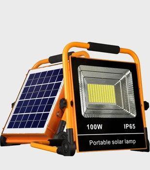 

Portable solar LED lamp outdoor camping lamp solar flood light 50W 100W with USB charging