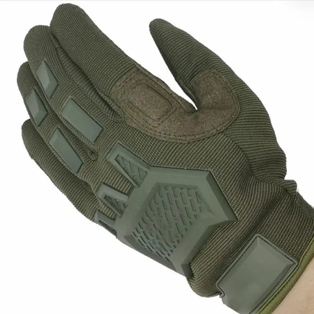 Тактические перчатки для страйкбола с сенсорным экраном, Пейнтбольные Военные перчатки, мужские армейские противоскользящие перчатки для пешего туризма, велосипеда, перчатки для спортзала с полным пальцем - Цвет: Зеленый