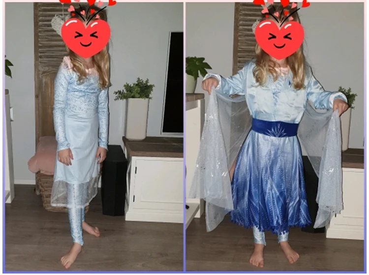 Платье из новой коллекции для девочек Рождественский костюм для ролевых игр Эльза 2 принцессы Анны из мультфильма «Холодное сердце»; комплект на день рождения Детская Вечеринка небесно-голубого цвета, вечернее платье для девочек