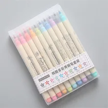 10pcs 0.5mm Refill Soft Brush Pen Colored Marker Pens Pencils Set for Calligraphy Drawing Writing School Stationery Art Supplies