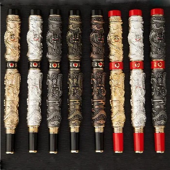 

jinhao Dragon fountain pen Relief double golden color classic metal gift Stationery Office school supplies